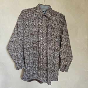 Panhandle Mens Button Up Brown shirt size S
